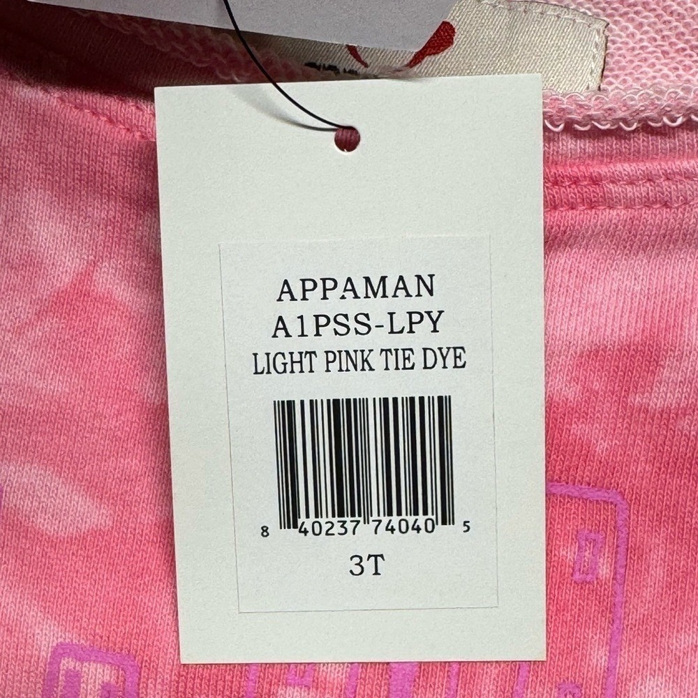 Appaman Peanuts Sweatshirt Light Pink Tie Dye Girls Size 3T NWT Casual Snoopy - Picture 10 of 11
